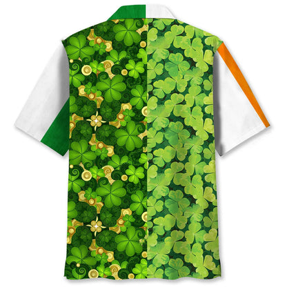 Shamrock Irish St Patrick Day Hawaiian Shirt, custom shirt gift for men (view 8)