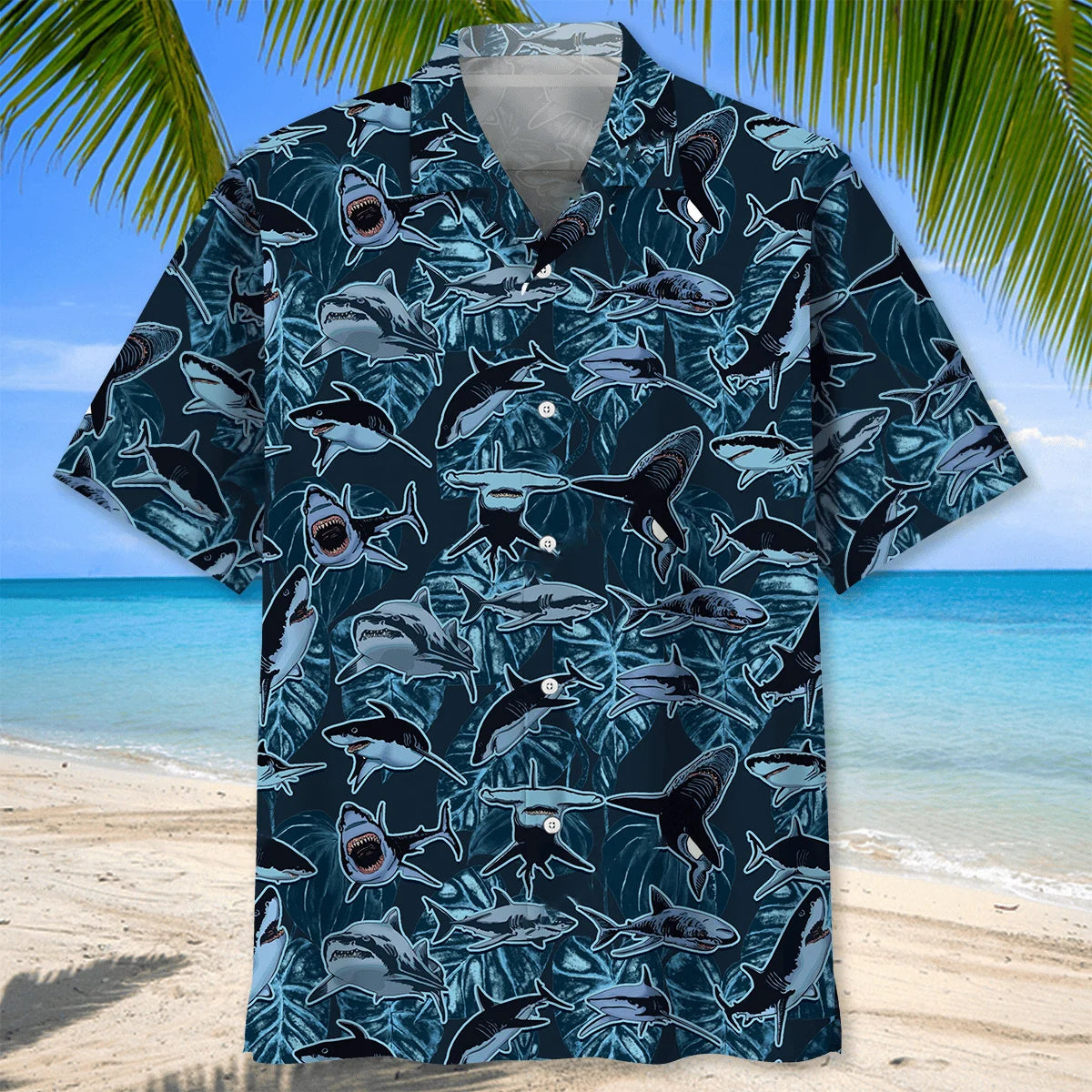 Shark Camouflage Hawaiian Shirt, custom shirt gift for men