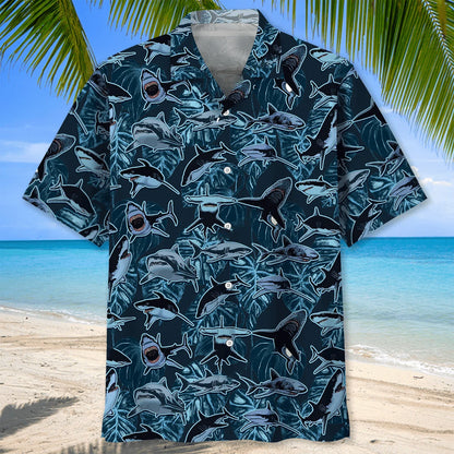 Shark Camouflage Hawaiian Shirt, custom shirt gift for men