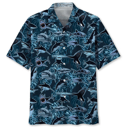 Shark Camouflage Hawaiian Shirt, custom shirt gift for men (view 2)