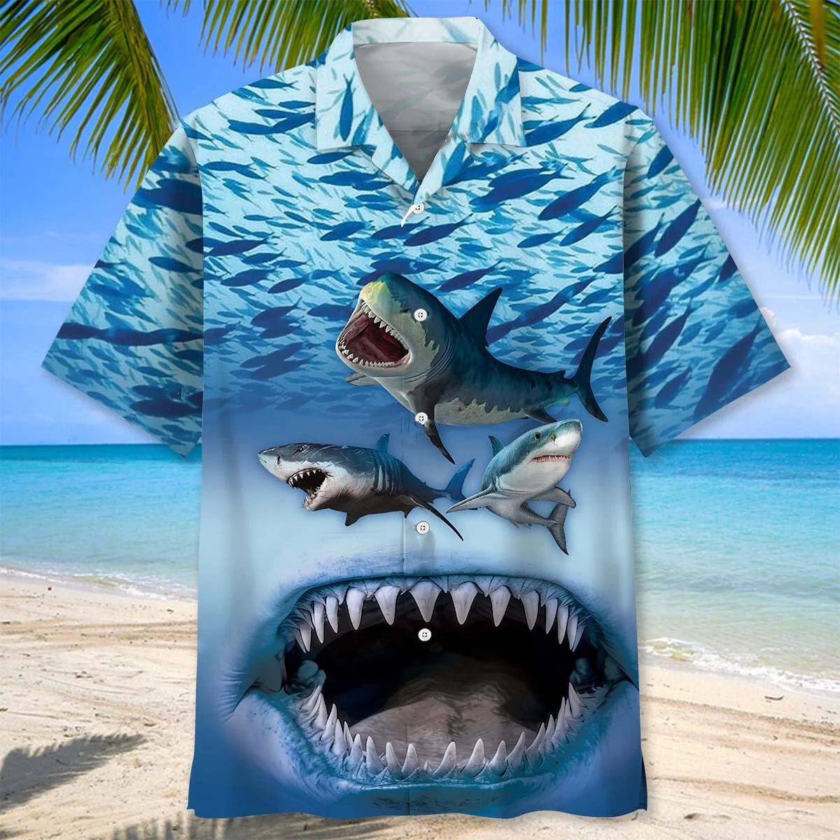 Shark Jaw Hawaiian Shirt, custom shirt gift for men