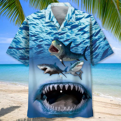 Shark Jaw Hawaiian Shirt, custom shirt gift for men