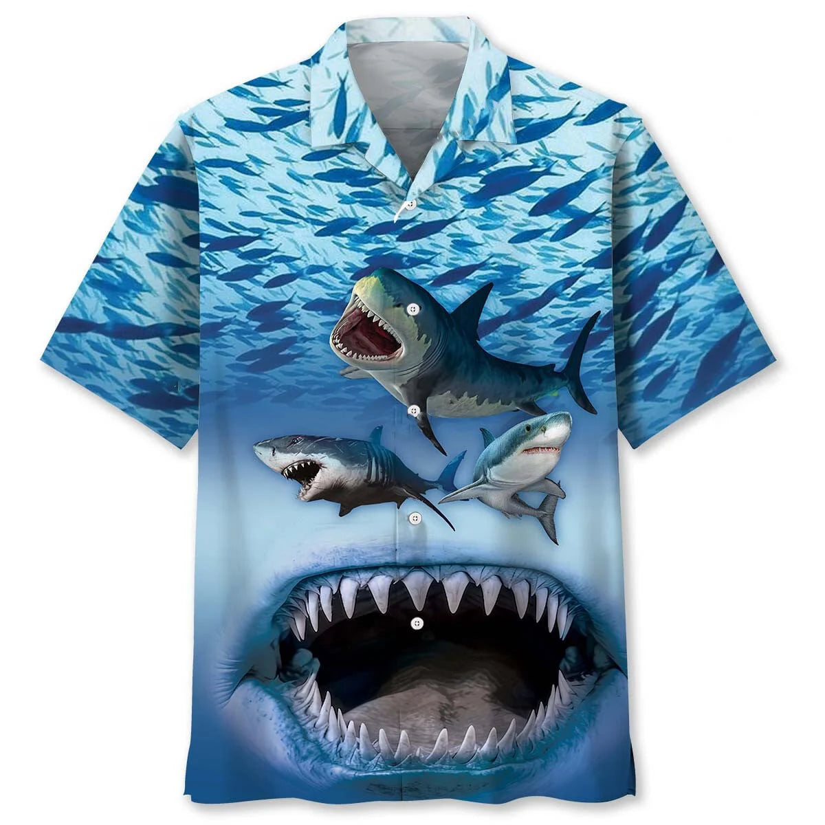 Shark Jaw Hawaiian Shirt, custom shirt gift for men (view 2)