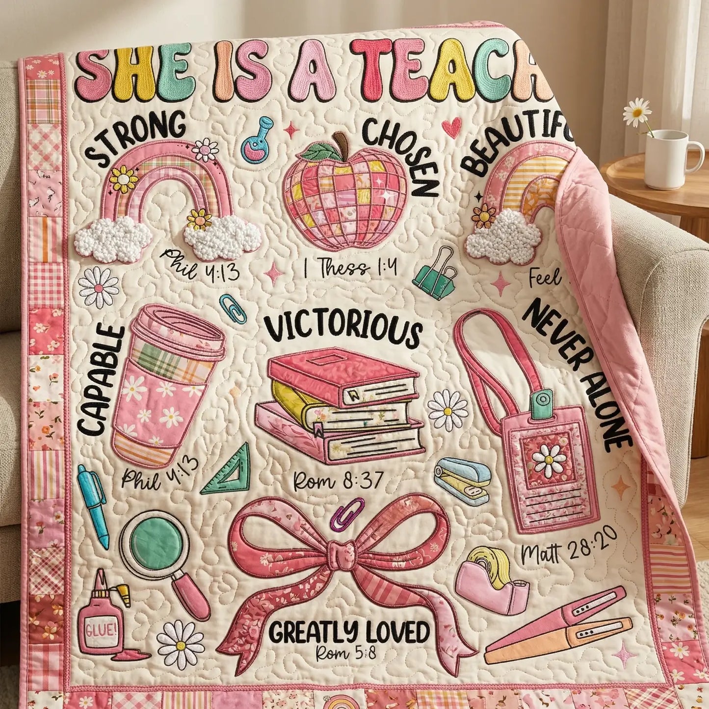 She Is A Teacher Quilt Blanket