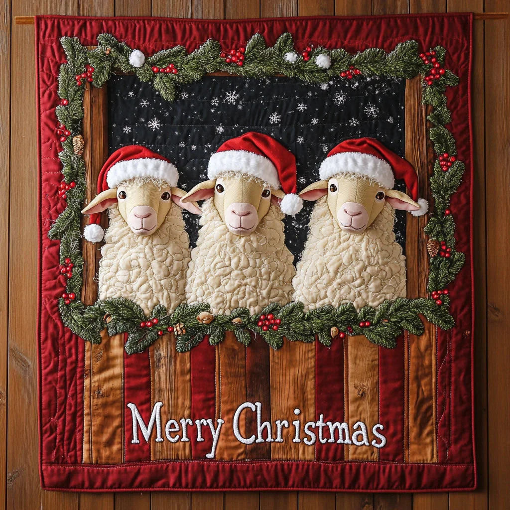 Sheep Christmas Quilt Blanket
