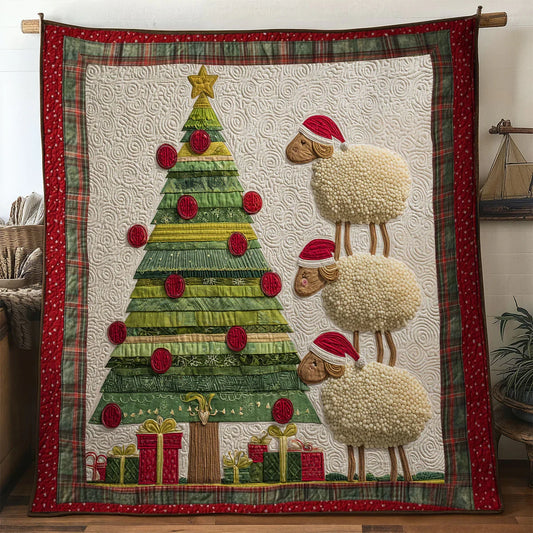 Sheep Christmas Home Quilt Blanket