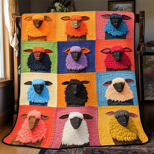 Sheep Colorful Quilt Blanket