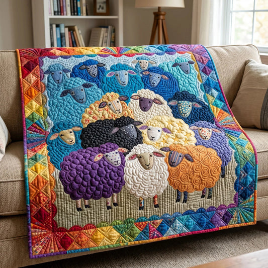 Sheep Dreams Quilt Blanket - Quilted Blanket by OtterMia