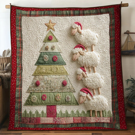 Sheep Holiday Cheer Quilt Blanket