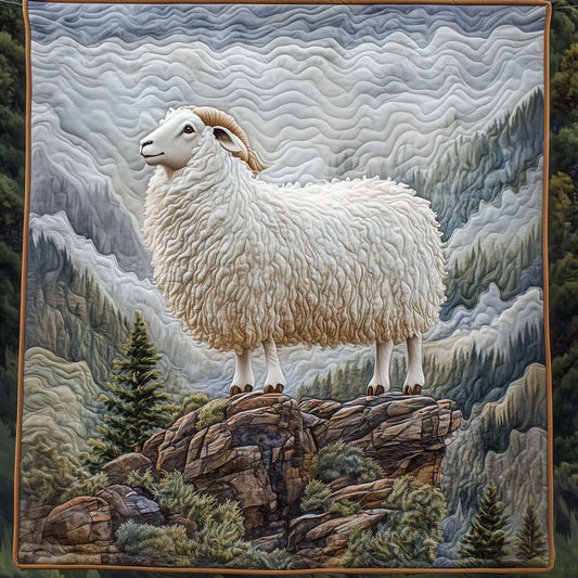 Sheep On The Cliff Quilt Blanket