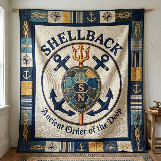 Shellback Usn Nautical Quilt Blanket