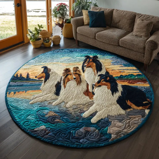 Sheltie Companion Quilted Round Mat