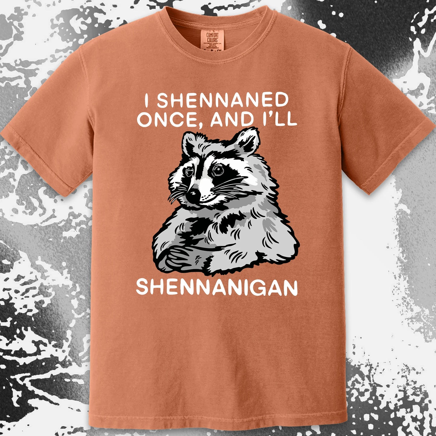 Raccoon Shenanigans T-Shirt, Sarcastic Humor Quote, Mischief Animal Art, funny meme tee gift (view 5)
