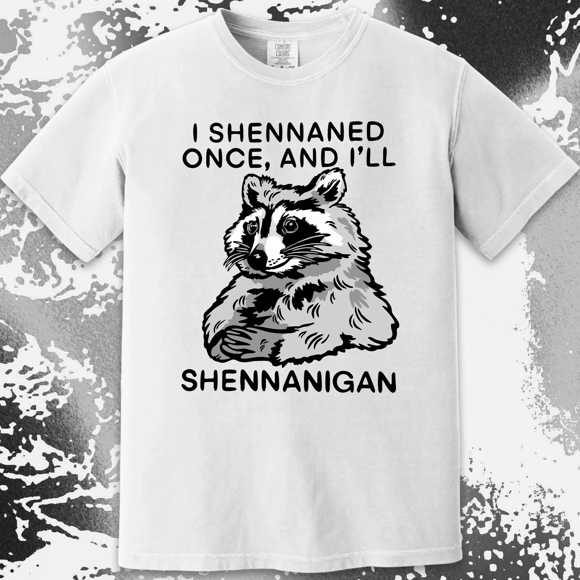 Raccoon Shenanigans T-Shirt, Sarcastic Humor Quote, Mischief Animal Art, funny meme tee gift (view 6)