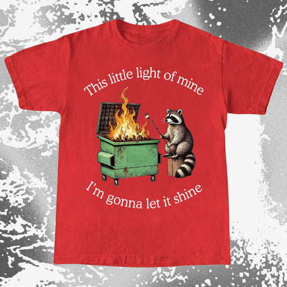 This Little Light of Mine Dumpster Fire Raccoon Shirt, funny meme tee gift (view 9)