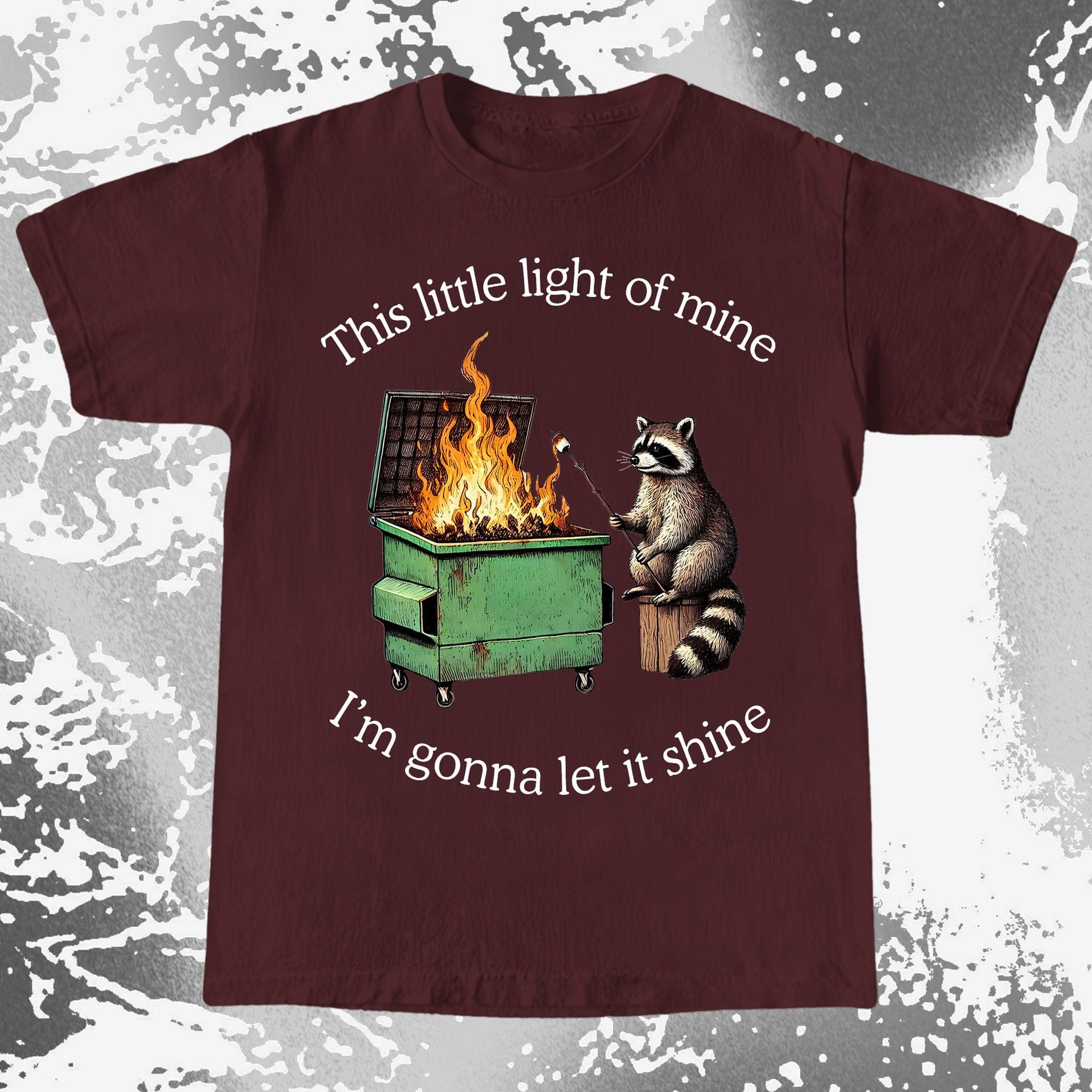This Little Light of Mine Dumpster Fire Raccoon Shirt, funny meme tee gift (view 8)