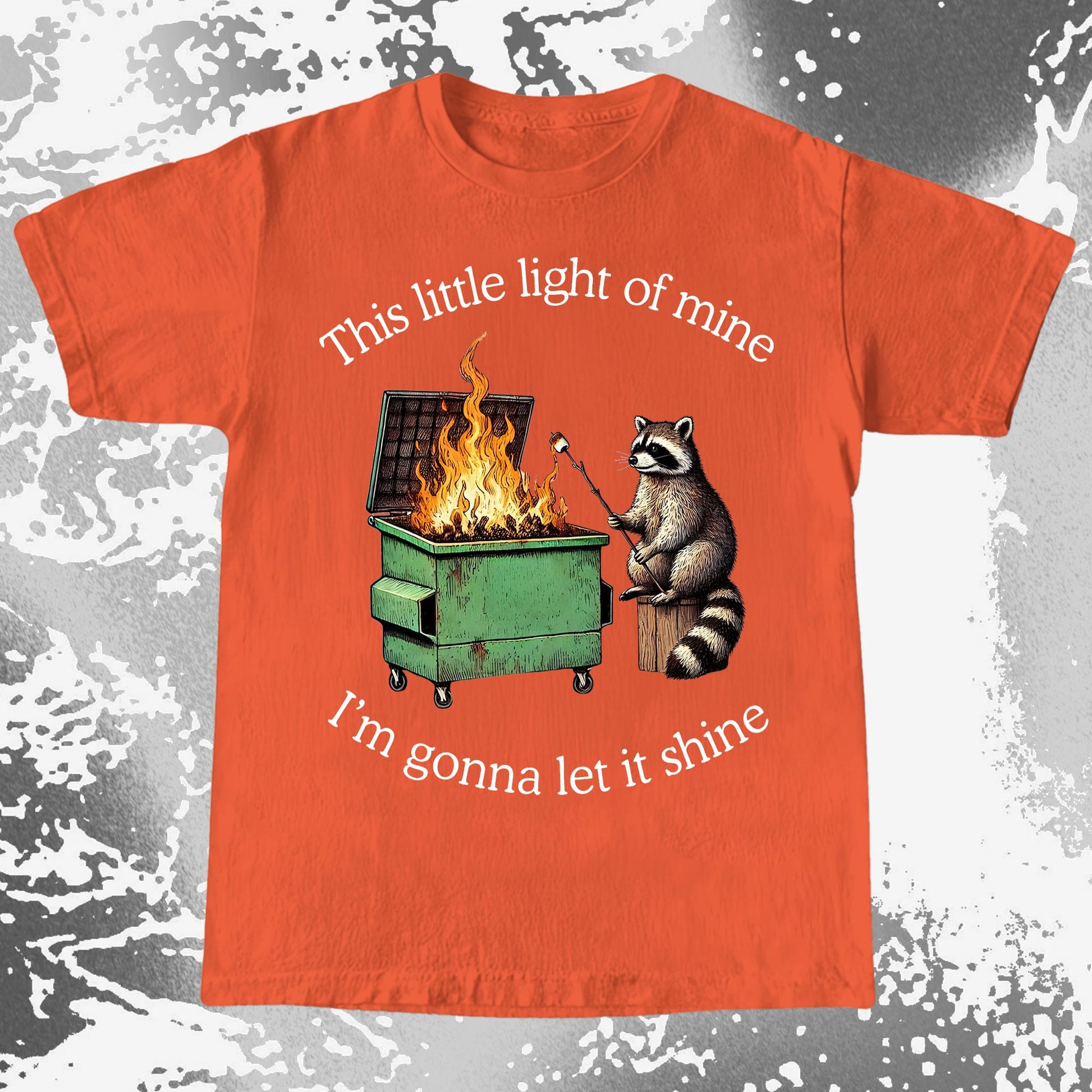 This Little Light of Mine Dumpster Fire Raccoon Shirt, funny meme tee gift (view 7)