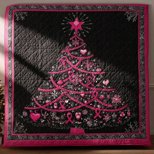 Shining Christmas Tree Heart Quilt Blanket