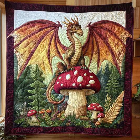 Shroom Dragon Quilt Blanket