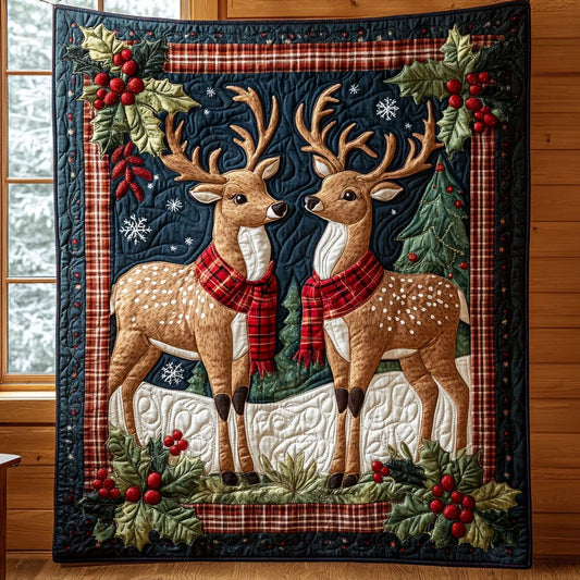Silent Antlers Quilt Blanket