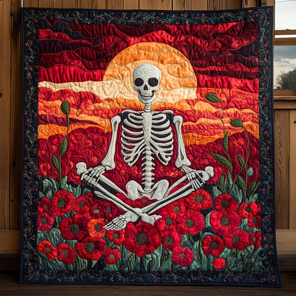 Silent Bloom Quilt Blanket