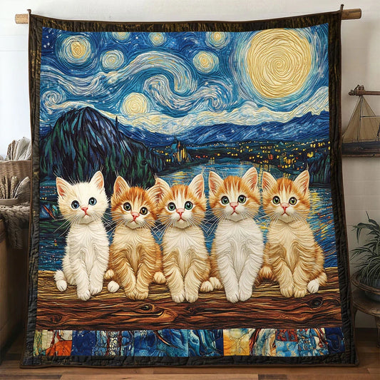 Silent Cat Quilt Blanket
