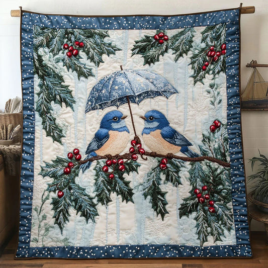 Silent Love Bluebird Quilt Blanket