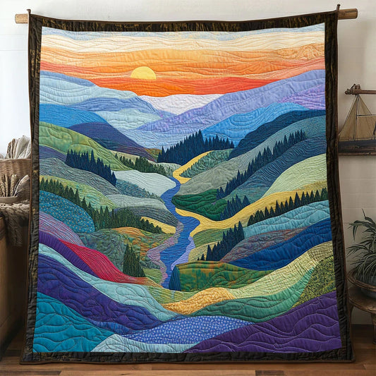 Silent Mountain Ranges Quilt Blanket