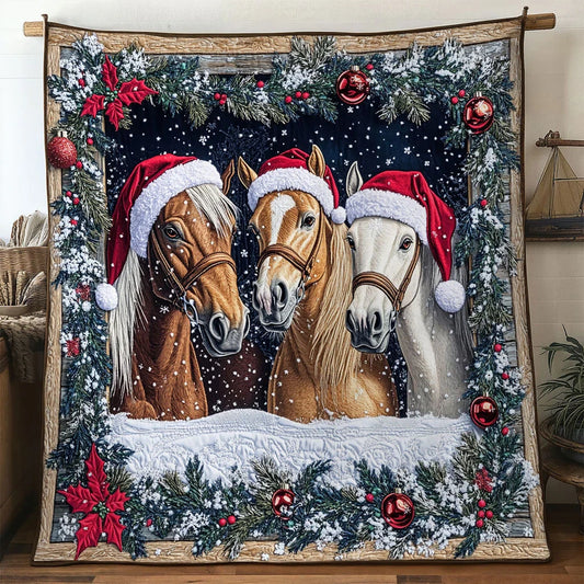 Silent Night Horse Quilt Blanket