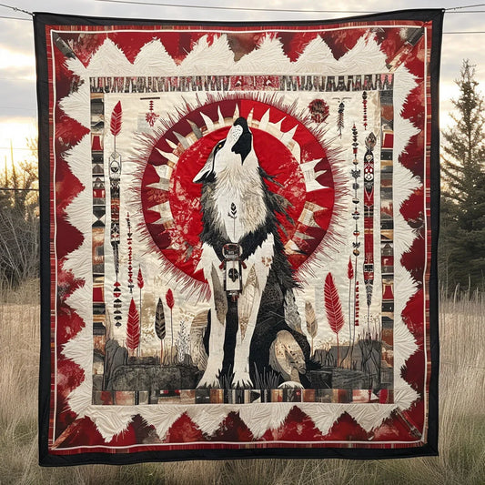 Silent Wolf Quilt Blanket