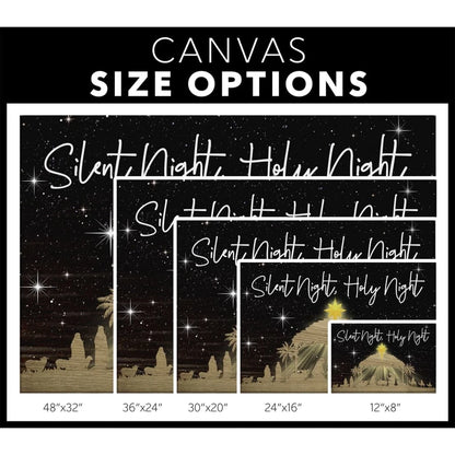 silent night holy night jesus born christmas wall art canvas christian gifts (Landscape) (view 3)