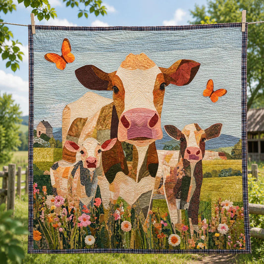 Silly Calf Quilt Blanket - Quilted Blanket by OtterMia