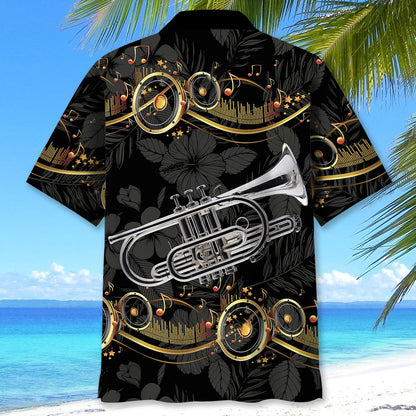 Silver Cornet Black Hawaiian Shirt, custom shirt gift for men (view 4)