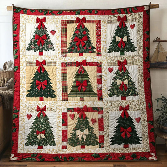 Simple Bless Christmas Tree Quilt Blanket
