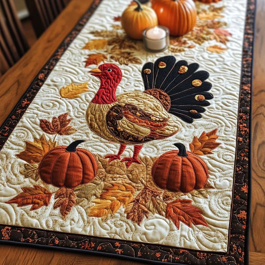 Simple Turkey Quilted Table Runner