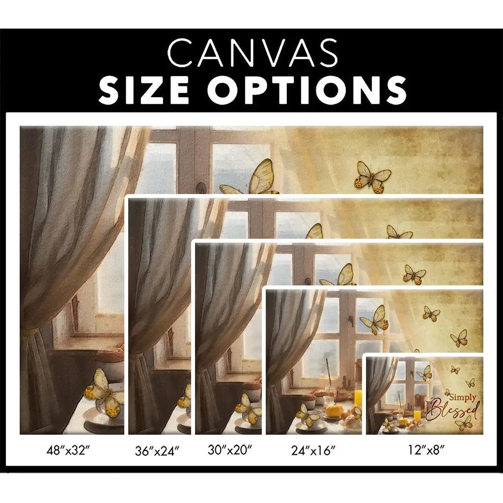 christian wall art simply blessed canvas butterfly window (Landscape) (view 5)