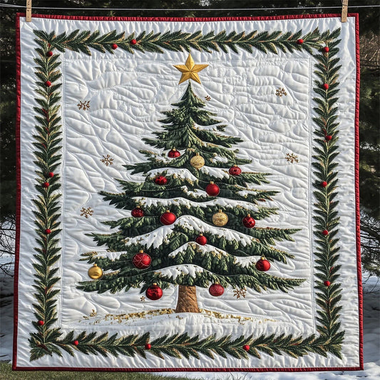 Single Christmas Tree Quilt Blanket