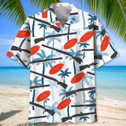 Skeet Clay Shooting Palm Tree Hawaiian Shirt, custom shirt gift for men (view 2)
