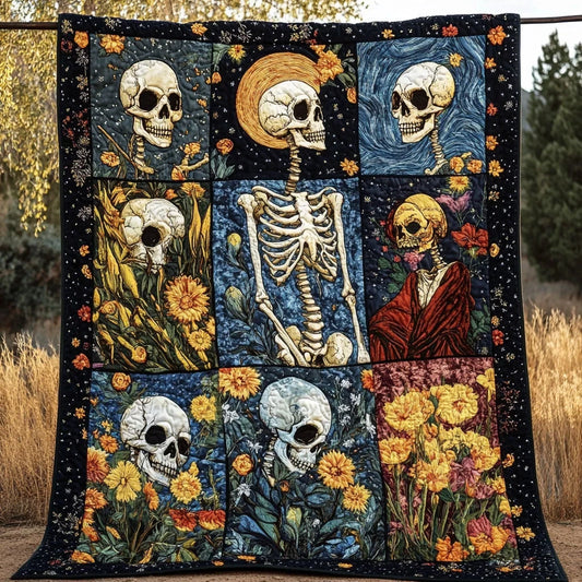 Skeleton Bloom Quilt Blanket