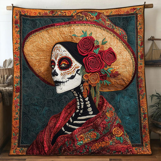 Skeleton Lady Charm Quilt Blanket