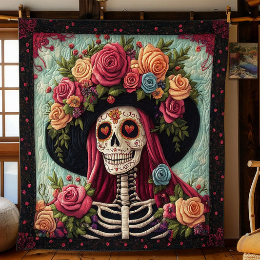 Skeleton Love Paradise Quilt Blanket