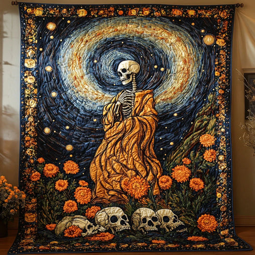 Skeleton Moon Quilt Blanket