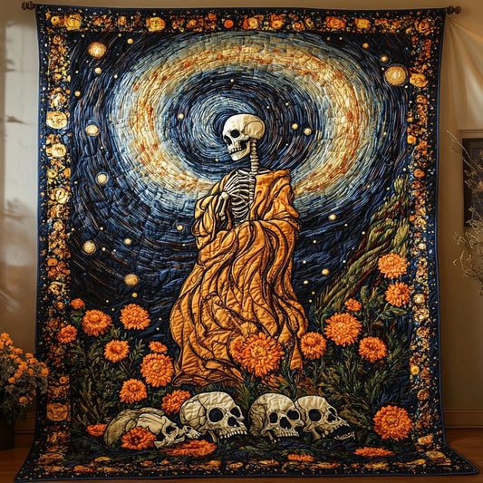 Skeleton Moon Quilt Blanket