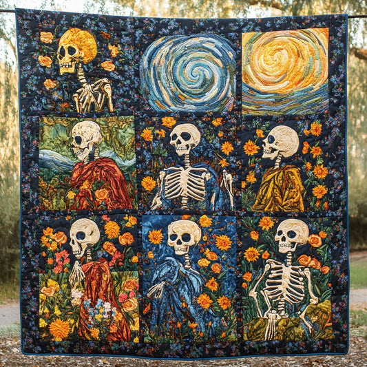 Skeleton Night Quilt Blanket