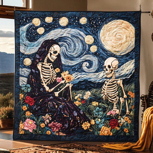 Skeleton Shadow Quilt Blanket