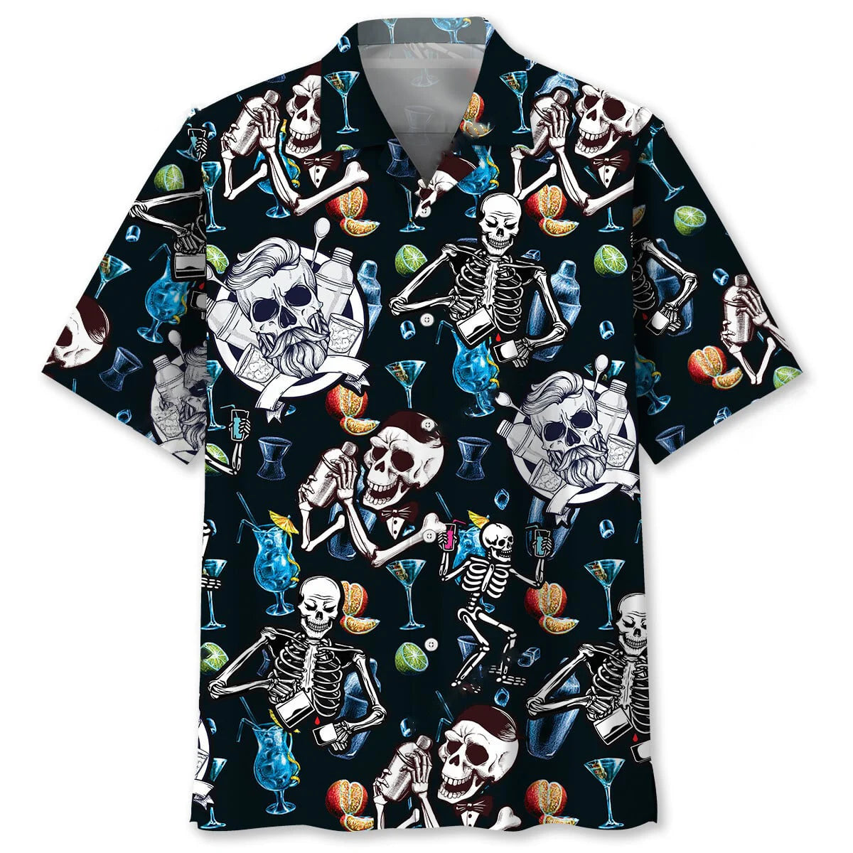 Skeleton Bartender Hawaiian Shirt, custom shirt gift for men (view 2)
