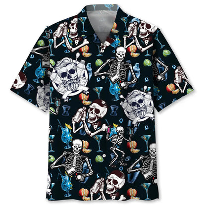 Skeleton Bartender Hawaiian Shirt, custom shirt gift for men (view 2)