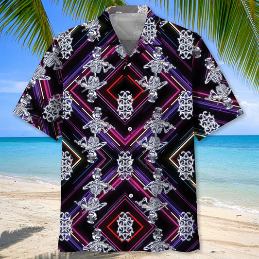 Skeleton Violin Hawaiian Shirt, custom shirt gift for men