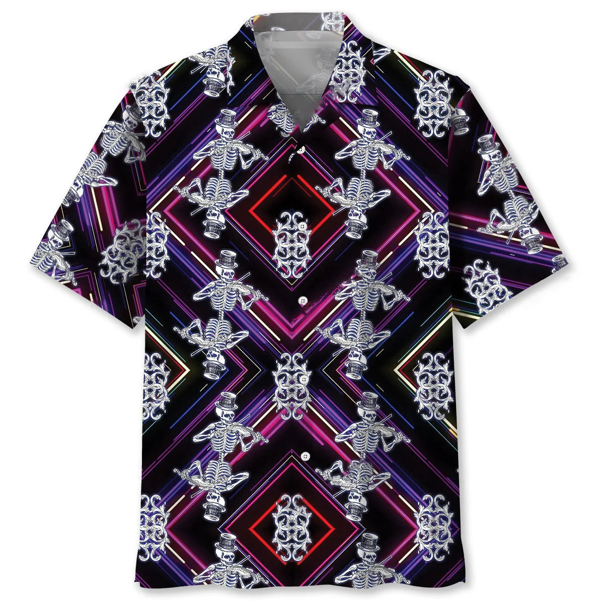 Skeleton Violin Hawaiian Shirt, custom shirt gift for men (view 2)