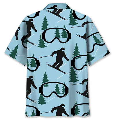 Ski Blue Goggles Funny Hawaiian Shirt, custom shirt gift for men (view 4)